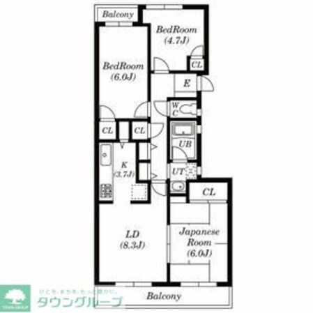 サンヒルズ上大岡Bの物件間取画像